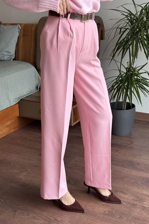 Pembe Kumaş Palazzo Pantolon