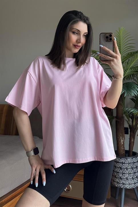 Pembe Overisze T Shirt