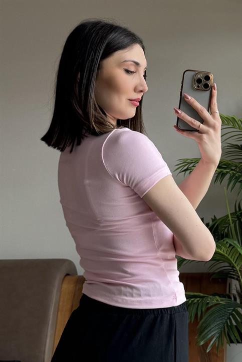 Pembe Soft Touch OYSH Kumaş Kısakollu Modal T Shirt