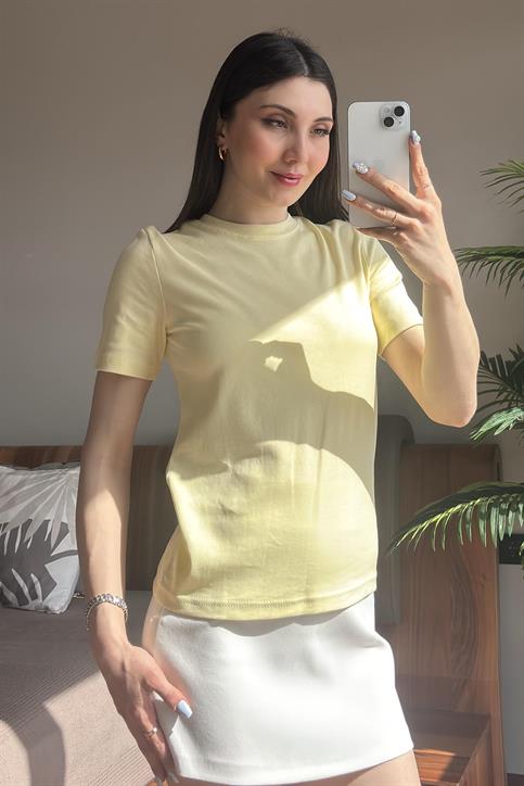 Sarı Massi Kısakollu T Shirt