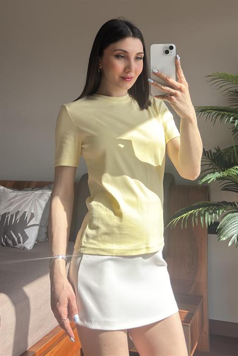 Sarı Massi Kısakollu T Shirt