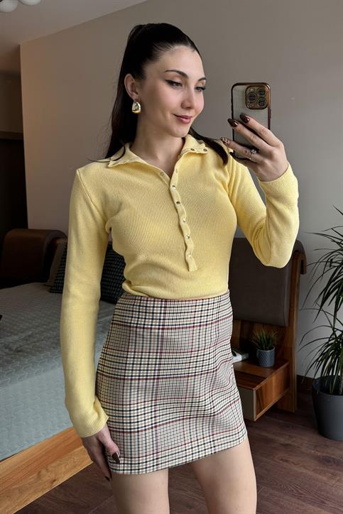 Sarı Renata Çıtçıtlı Kazak