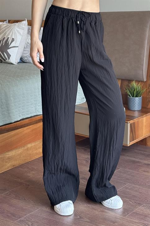 Siyah Beli Lastikli Pantolon
