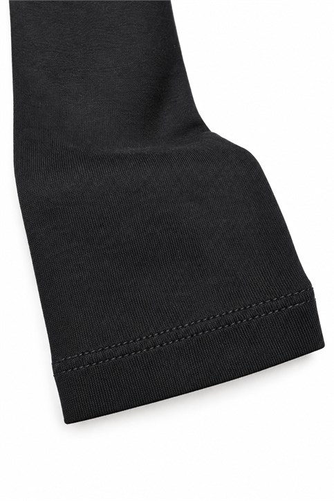 Siyah BYM Gold Kuş Logolu Uzunkollu Shirt