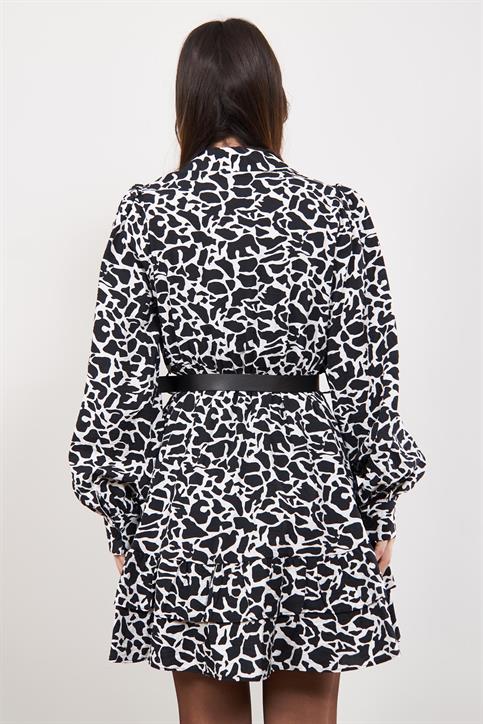 Siyah Desenli Elbise