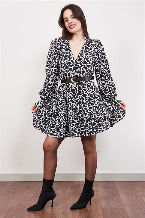 Siyah Desenli Elbise