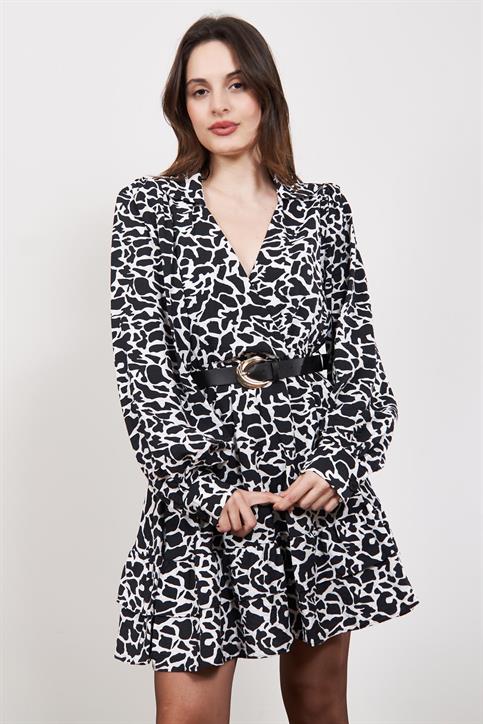 Siyah Desenli Elbise