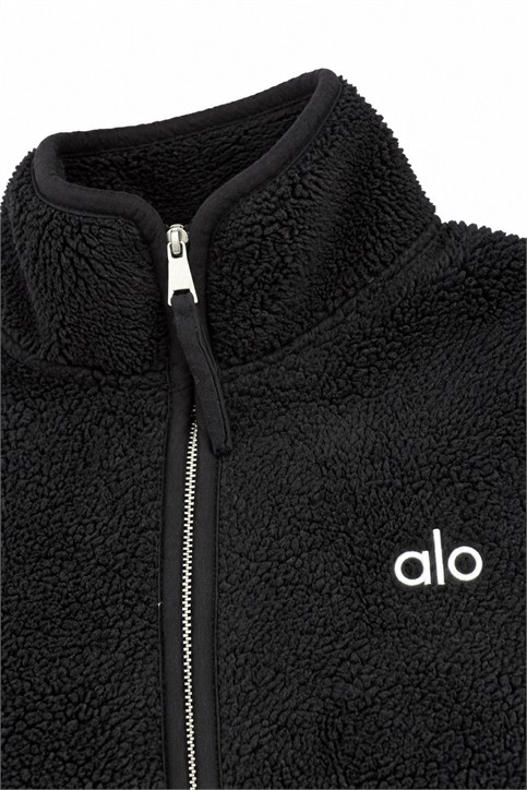 Siyah Gümüş Logo Polar Sweatshirt