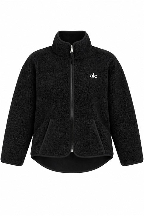 Siyah Gümüş Logo Polar Sweatshirt