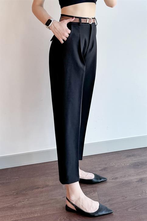 Siyah Kemerli Pantolon