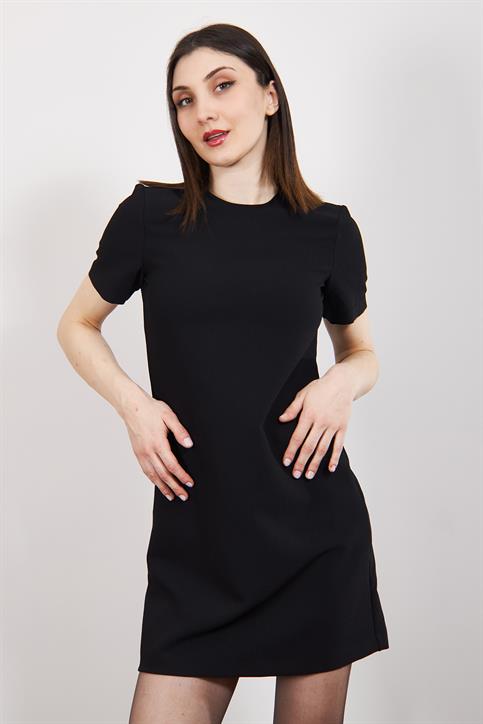 Siyah Kısakollu Basic Elbise