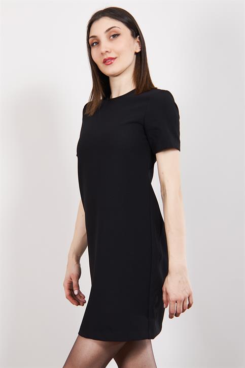 Siyah Kısakollu Basic Elbise
