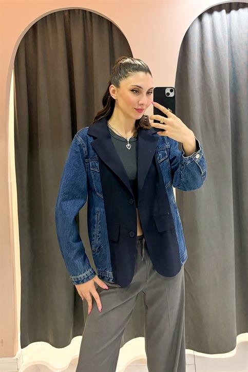 Siyah Kumaş Match Ceket