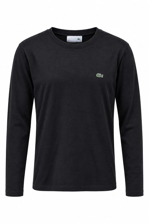 Siyah LCS Yakası Ribanalı İnterlok Uzunkollu Shirt