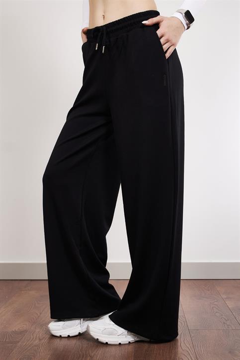 Siyah OYSH Palazzo Modal Eşofman Altı