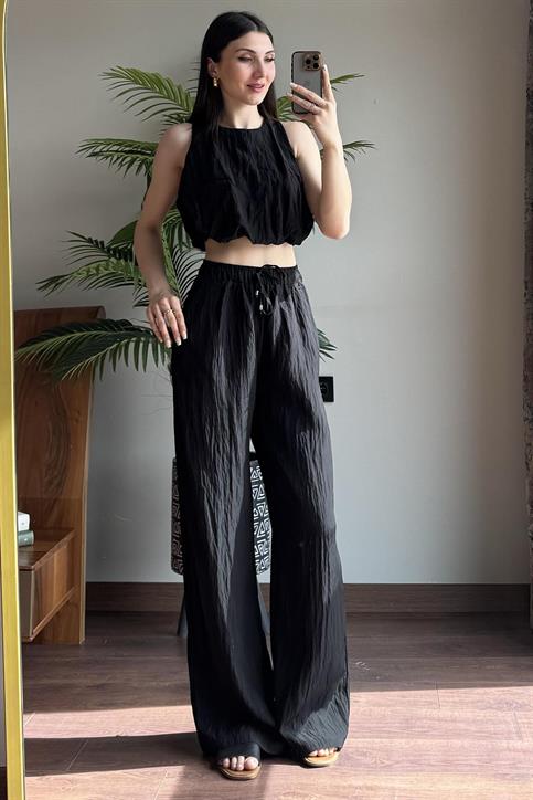 Siyah Pantolon Bluz Takım