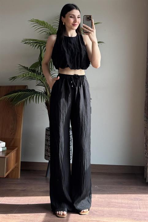Siyah Pantolon Bluz Takım