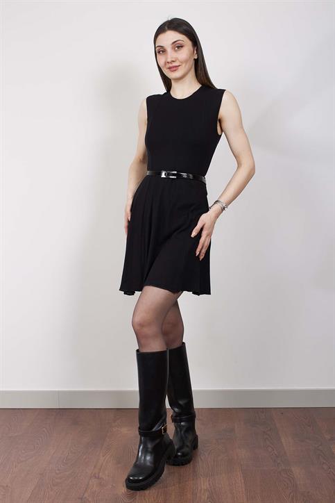 Siyah Sıfır Kol Elbise