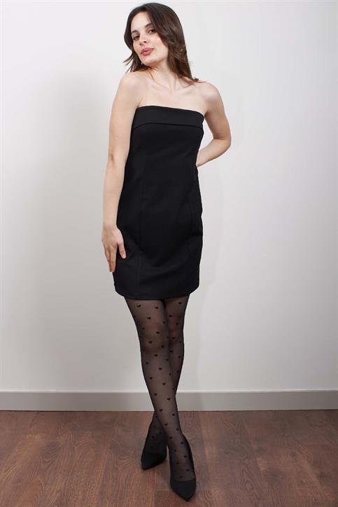 Siyah Straplez Elbise