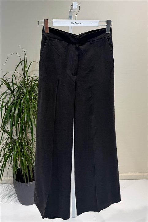 Siyah Tencel Palazzo Pantolon