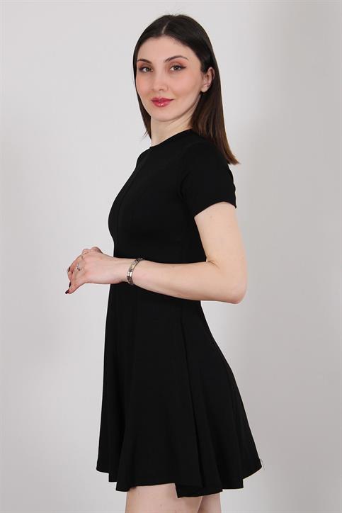 Siyah Volanlı Elbise