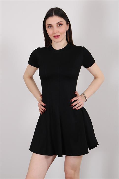 Siyah Volanlı Elbise