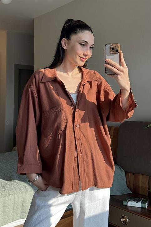 TARÇIN Düşük Omuzlu Oversize Gömlek