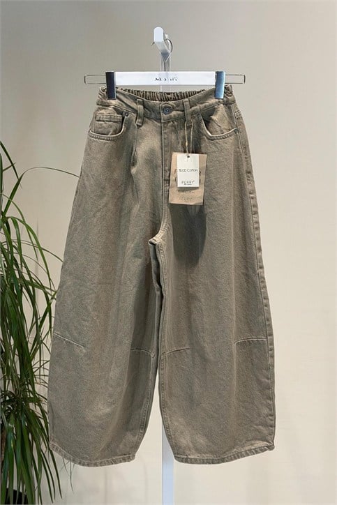 Zeytin Yeşili Vintage Yıkamalı Denim