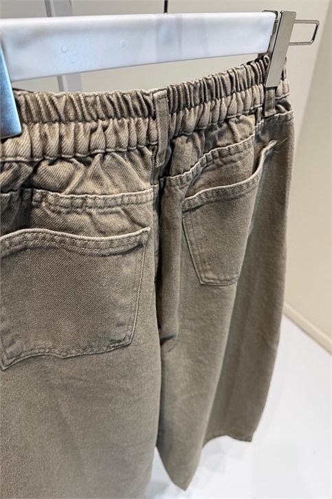 Zeytin Yeşili Vintage Yıkamalı Denim