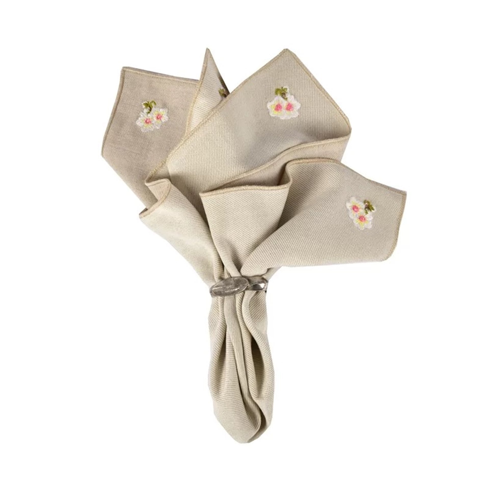 Badem Çiçeği Nakışlı Keten Peçete