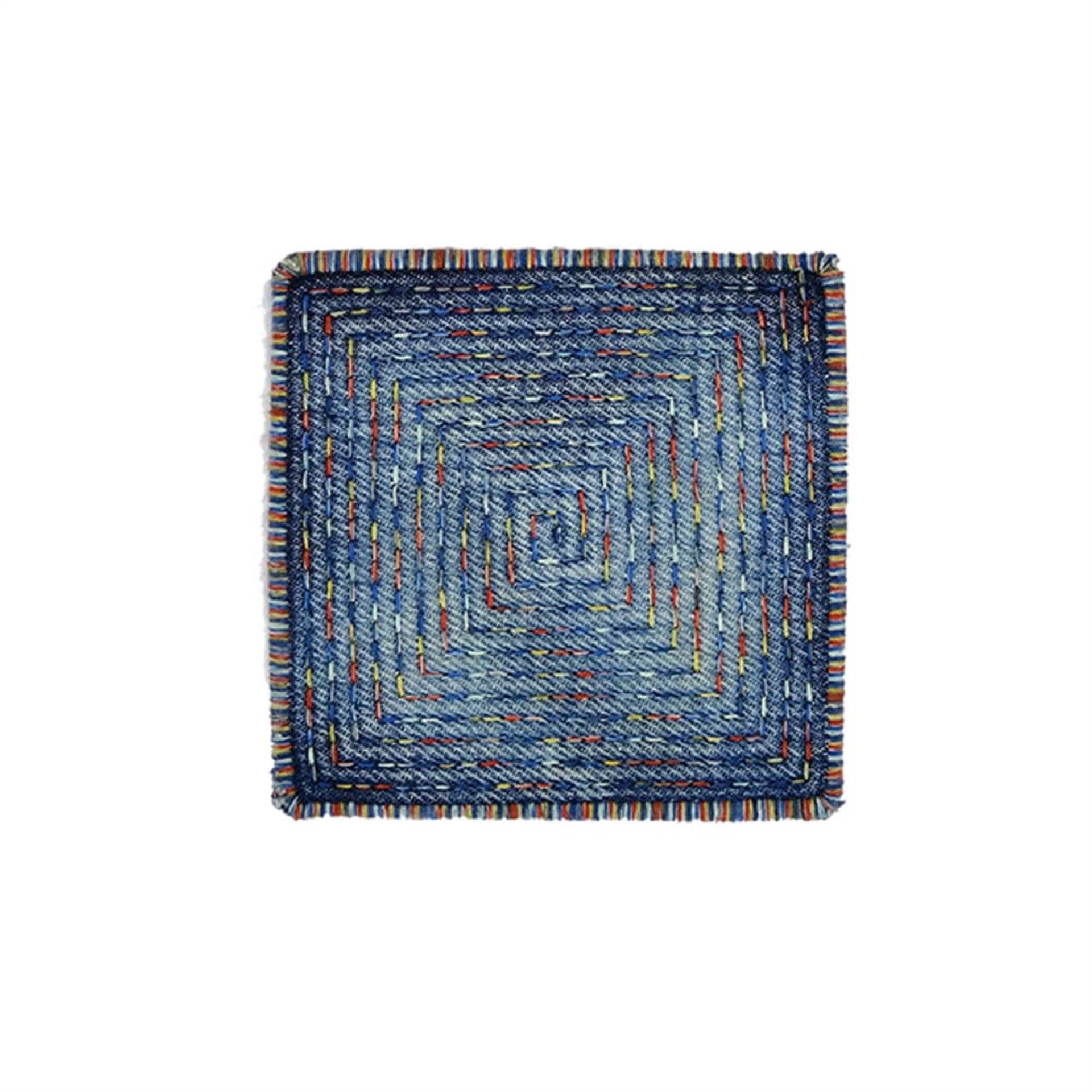 Kare Denim Ebruli Bardak Altlığı