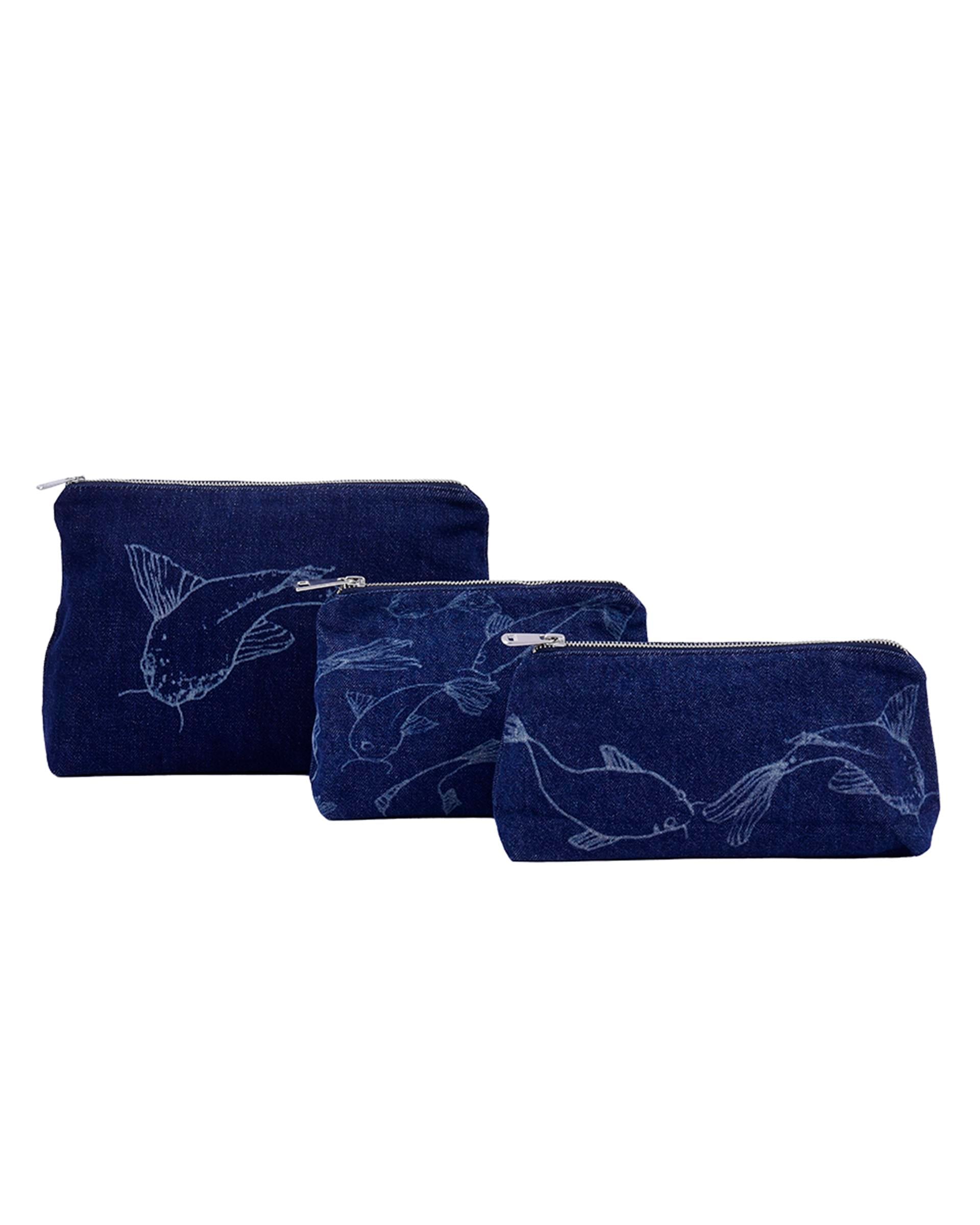 Koi Balık Denim Clutch 
