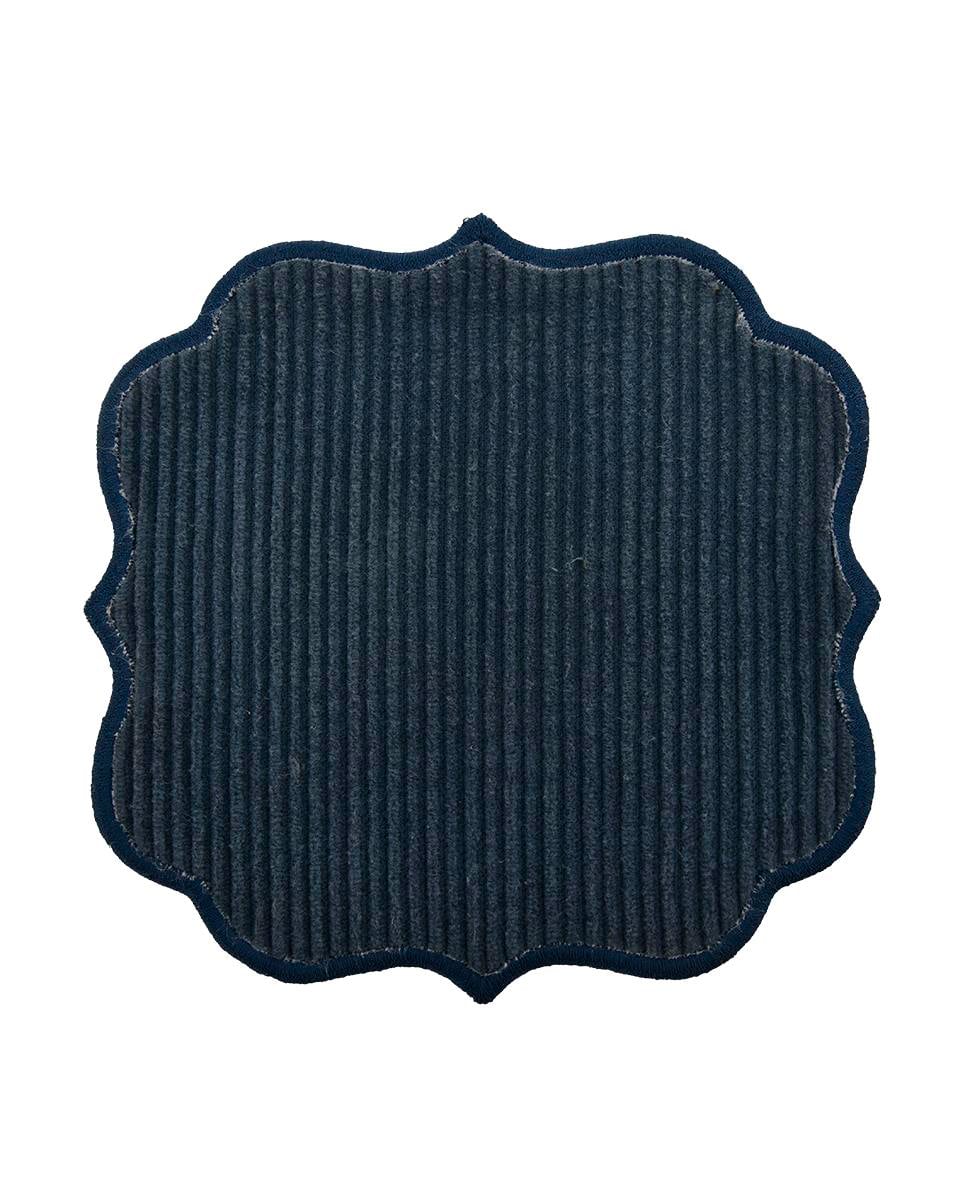 NAVY BLUE FİTİLLİ KADİFE BARDAK ALTLIĞI