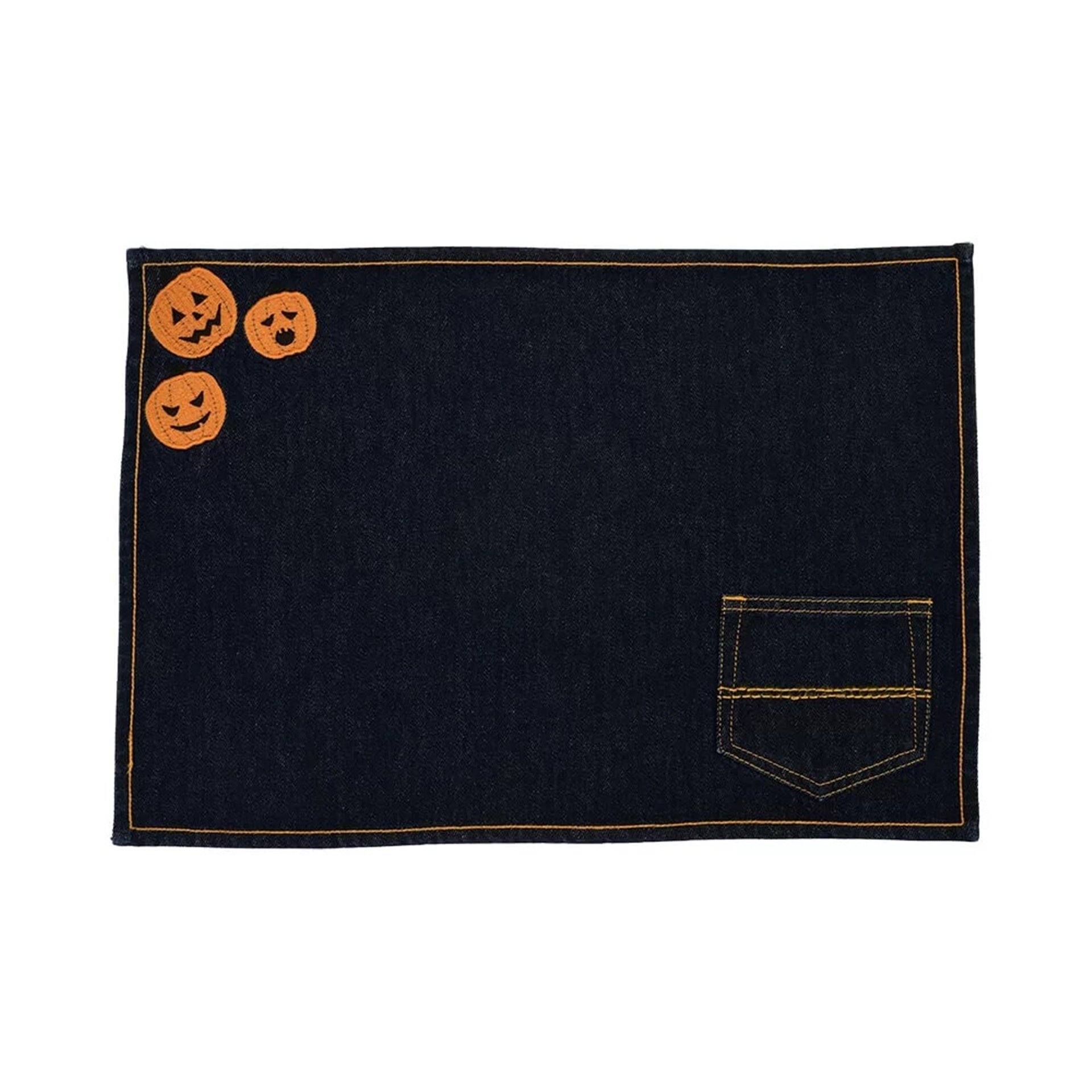 Balkabağı Nakışlı Denim Amerikan Servis