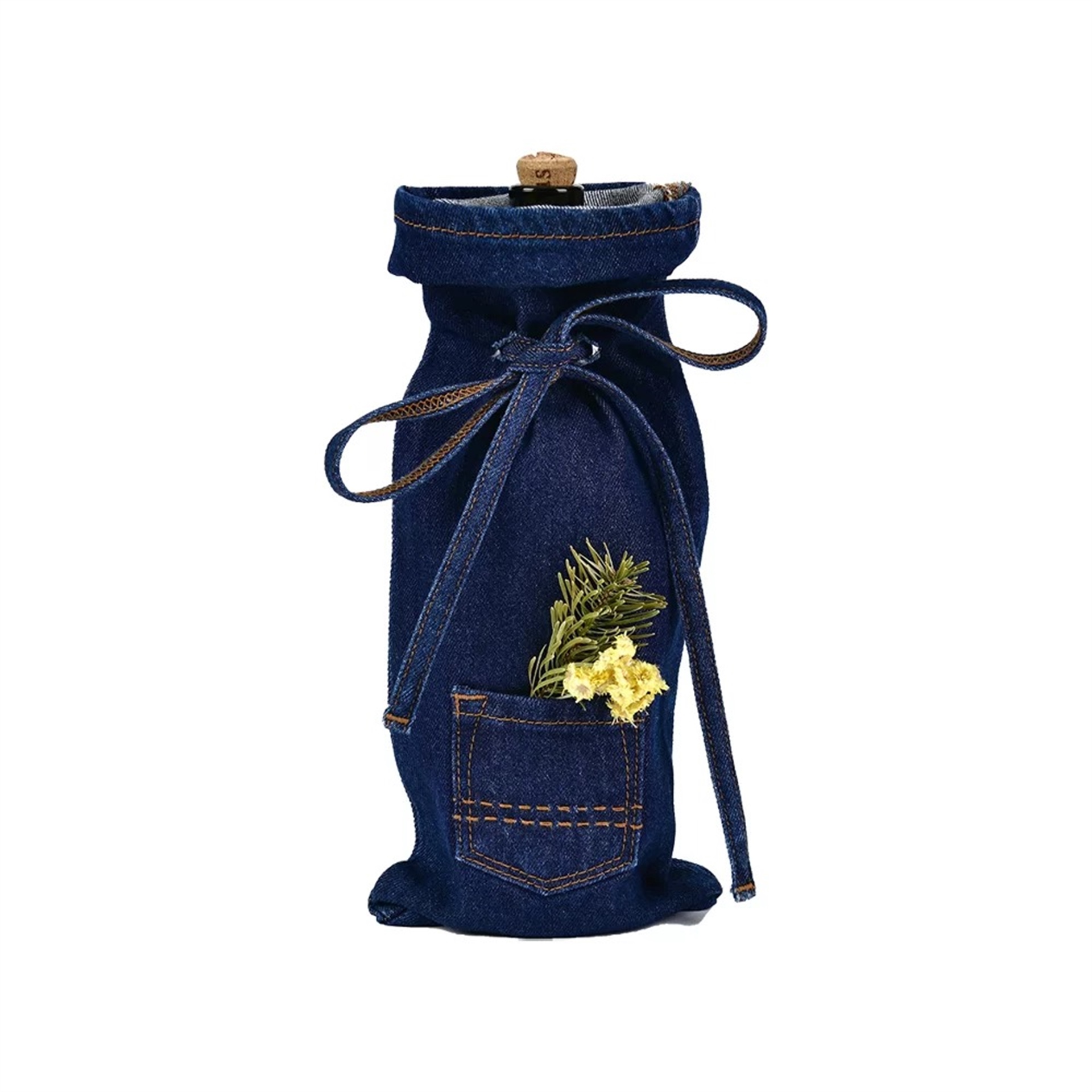 Basic Denim Lacivert Şişe Kılıfı