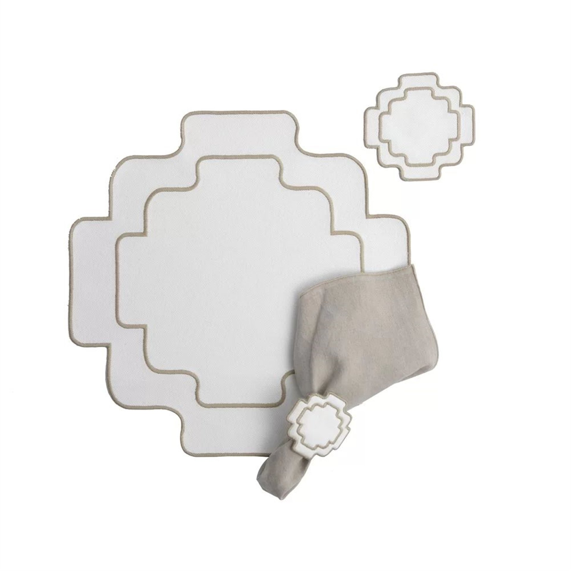 Bej Nakışlı Chakana Supla