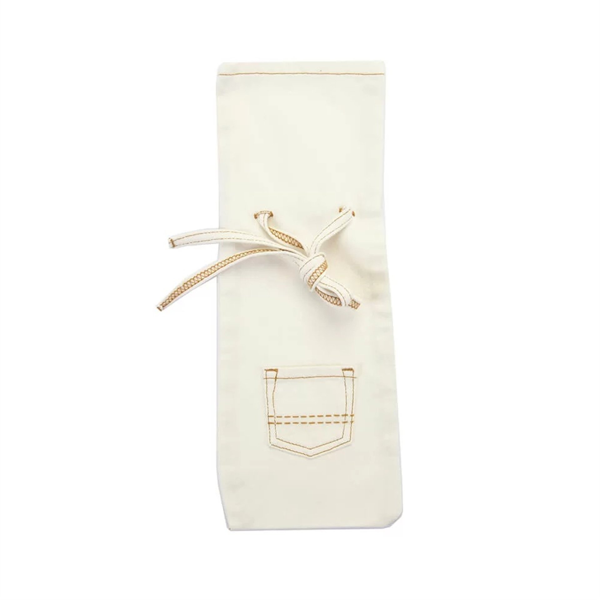 Beyaz Denim Tütün Nakışlı Şaraplık