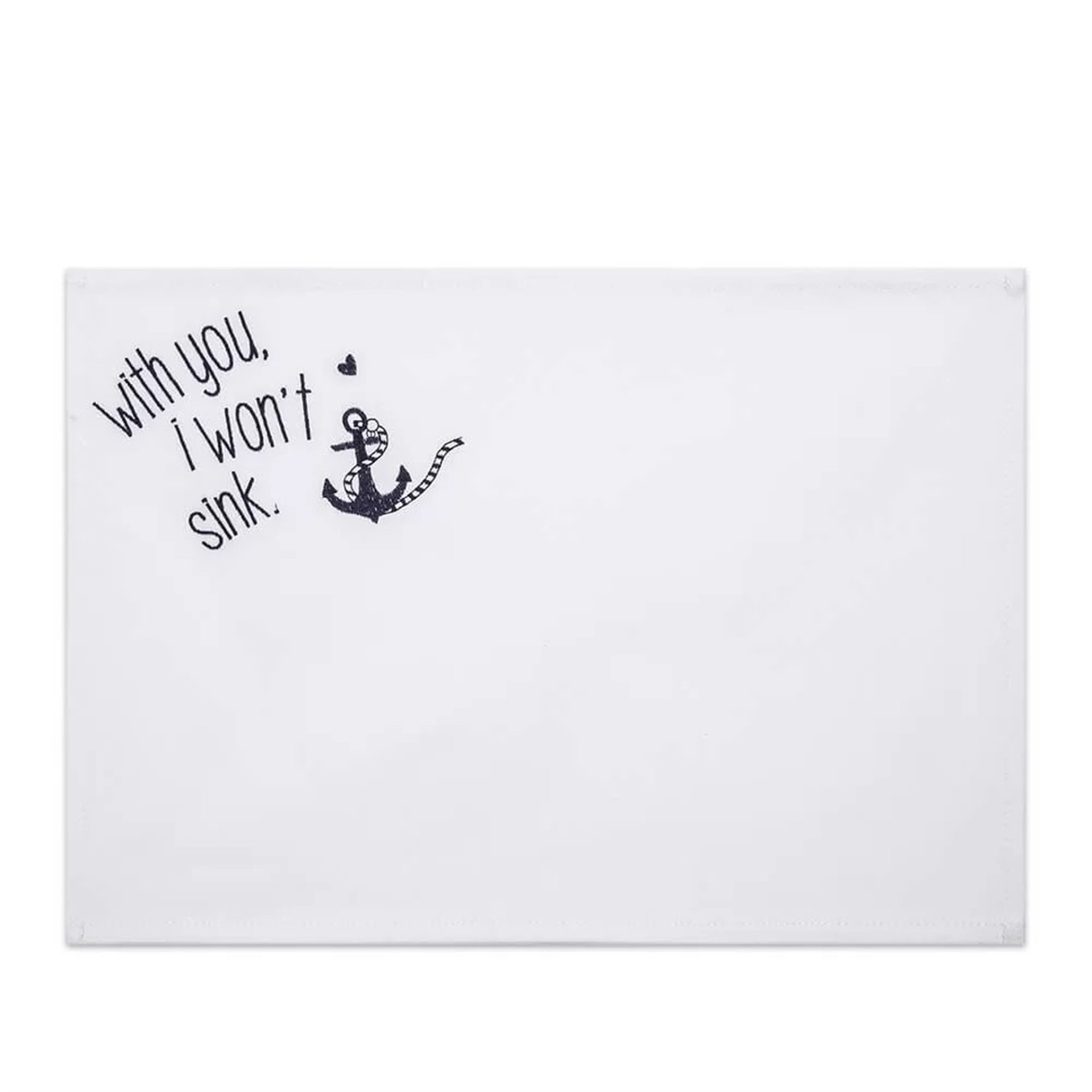 Beyaz Denim Üzeri Slogan Nakışlı Amerikan Servis