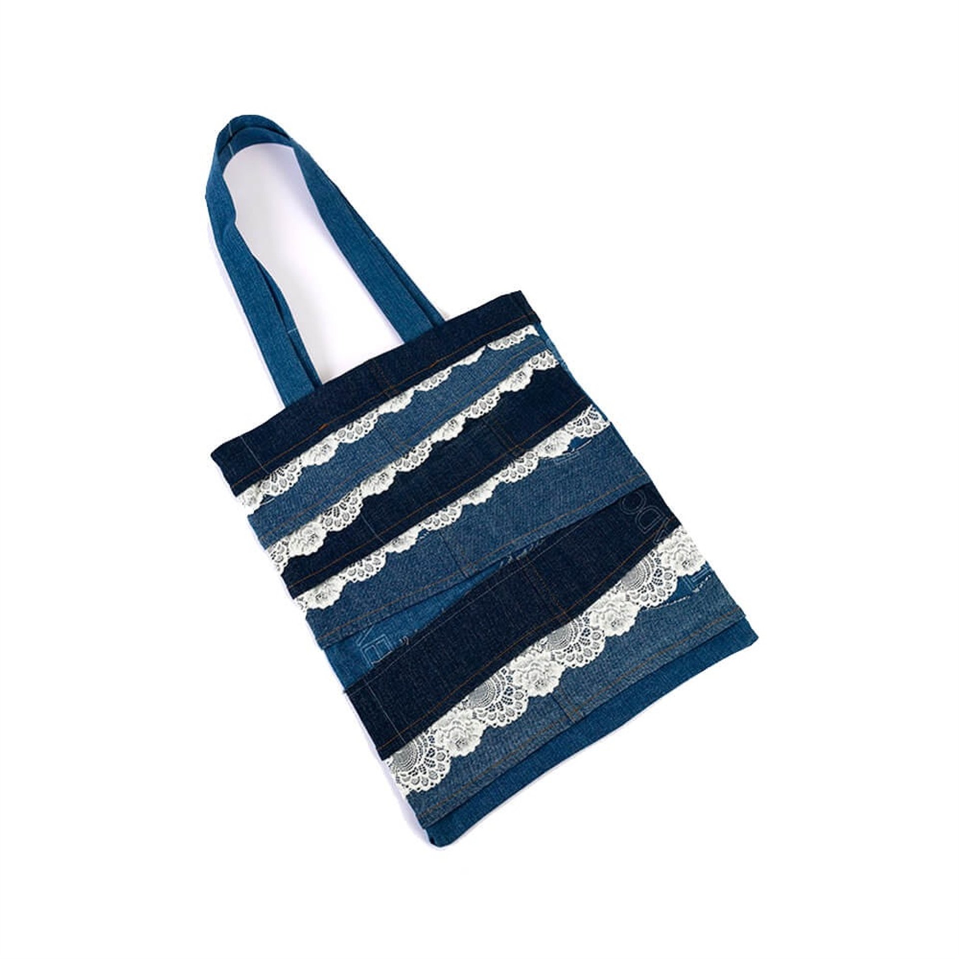 Denim Dantelli Çanta