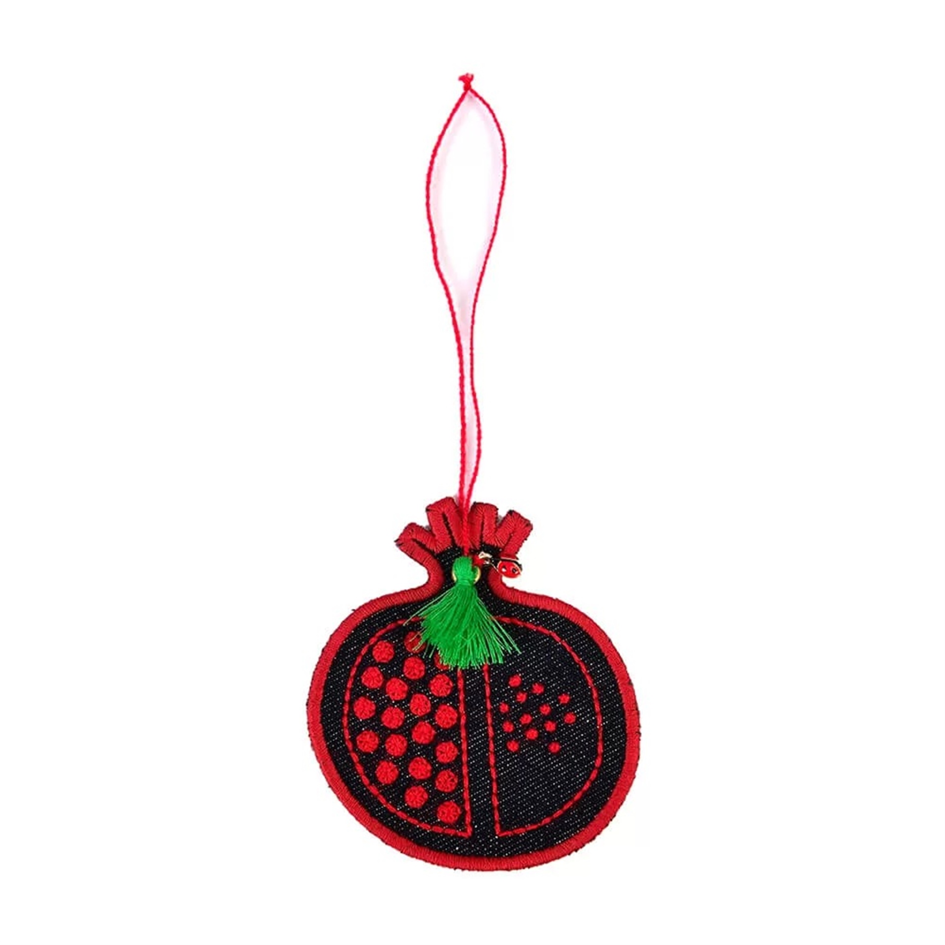 Denim Nar Nakış Yılbaşı Süsü