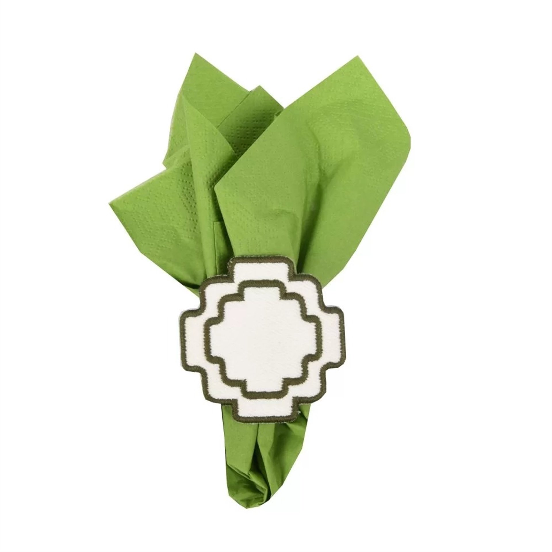 Haki Nakışlı Chakana Peçete Yüzüğü