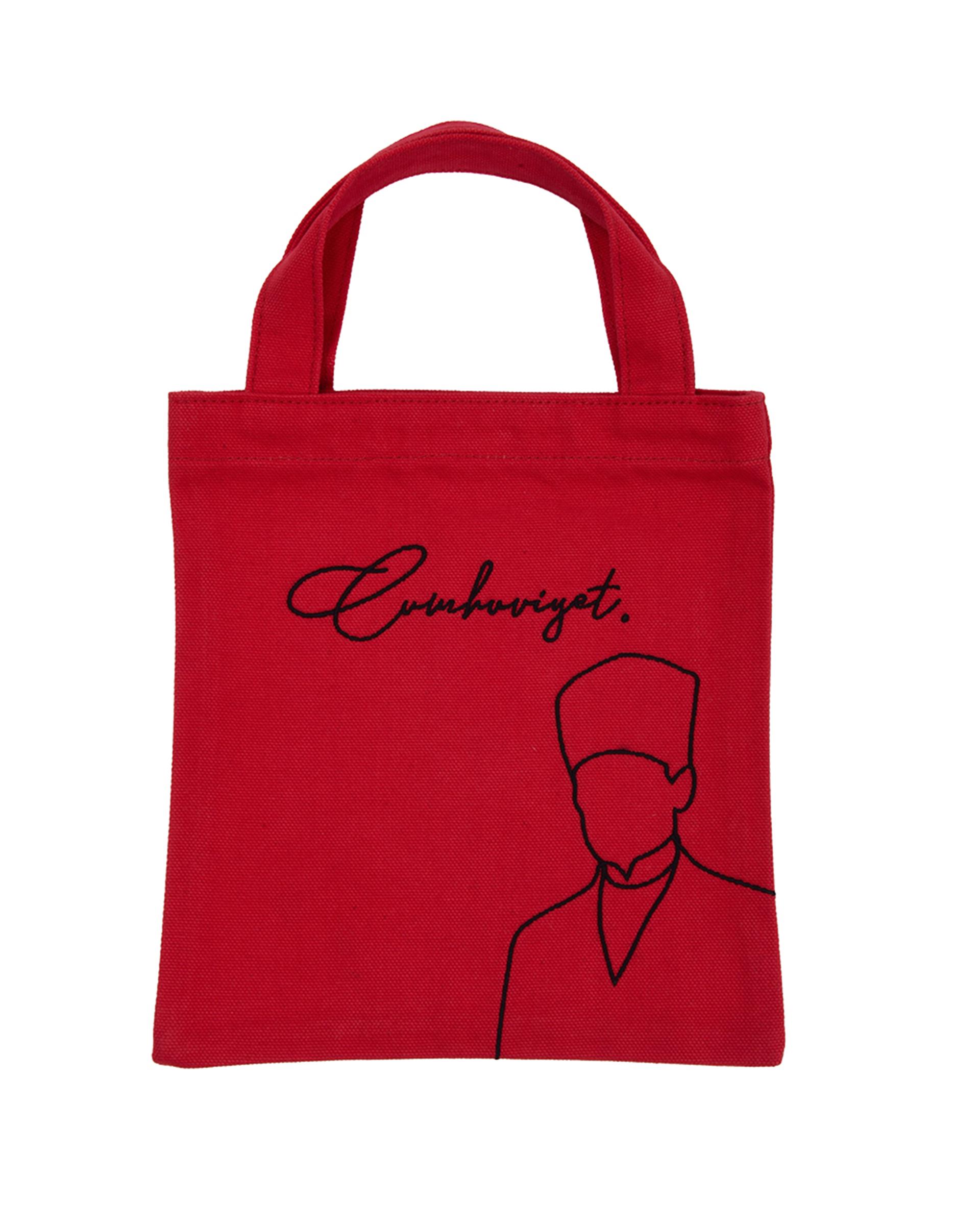 KIRMIZI CUMHURİYET NAKIŞLI 100.YIL KİTAP ÇANTASI