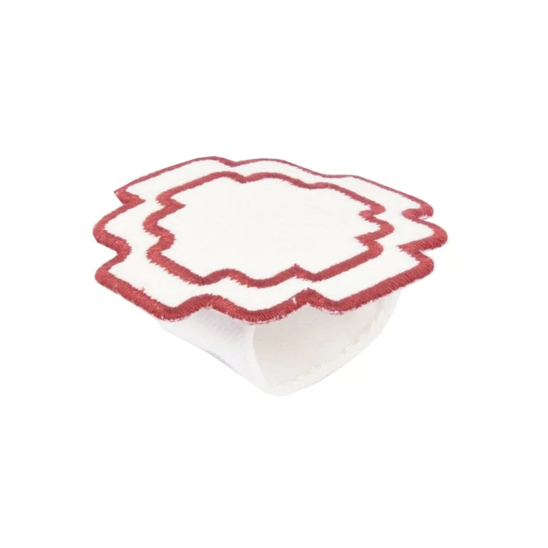 Kırmızı Nakışlı Chakana  Peçete Yüzüğü