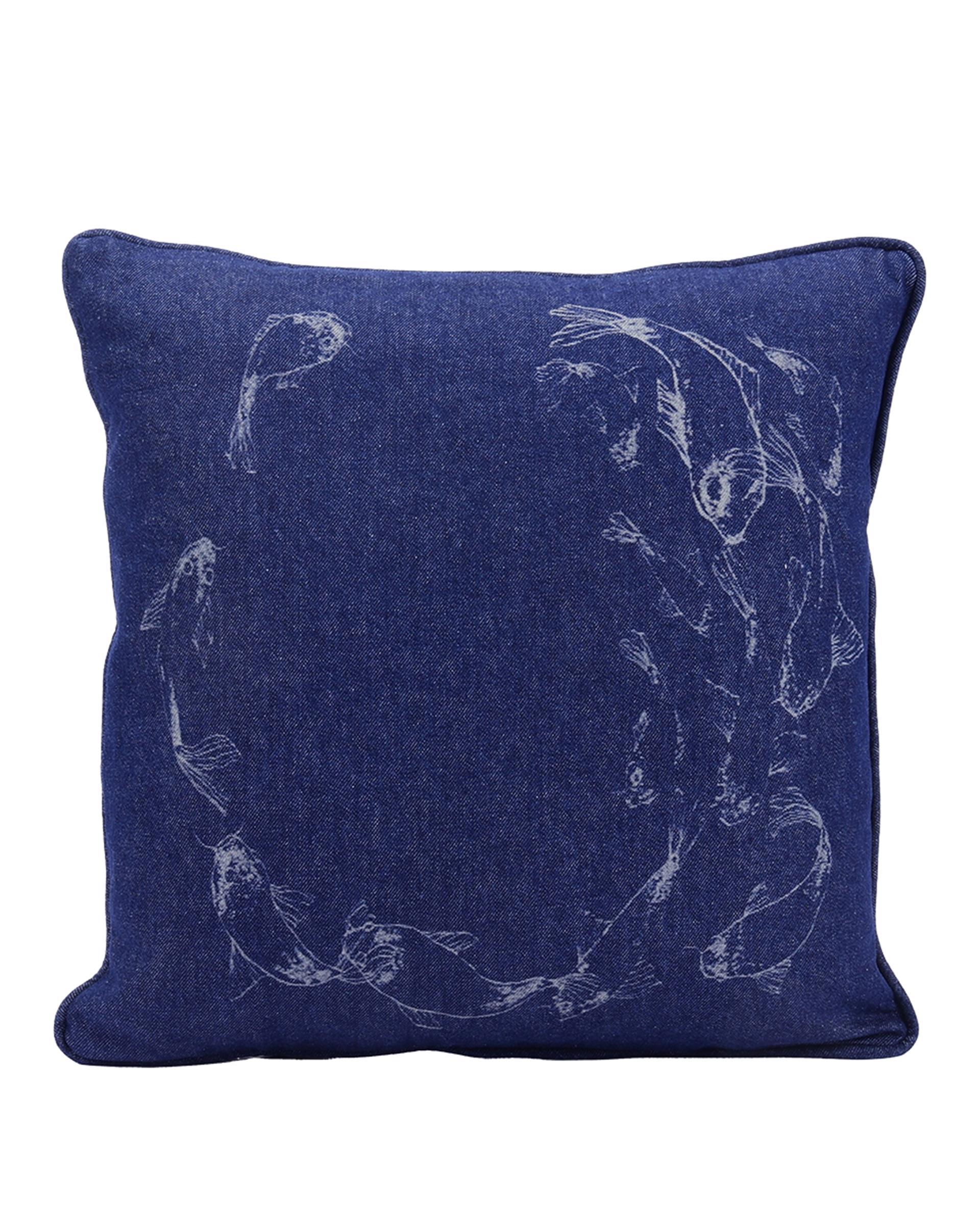 Koi Balık Denim Biyeli Yastık 50*50