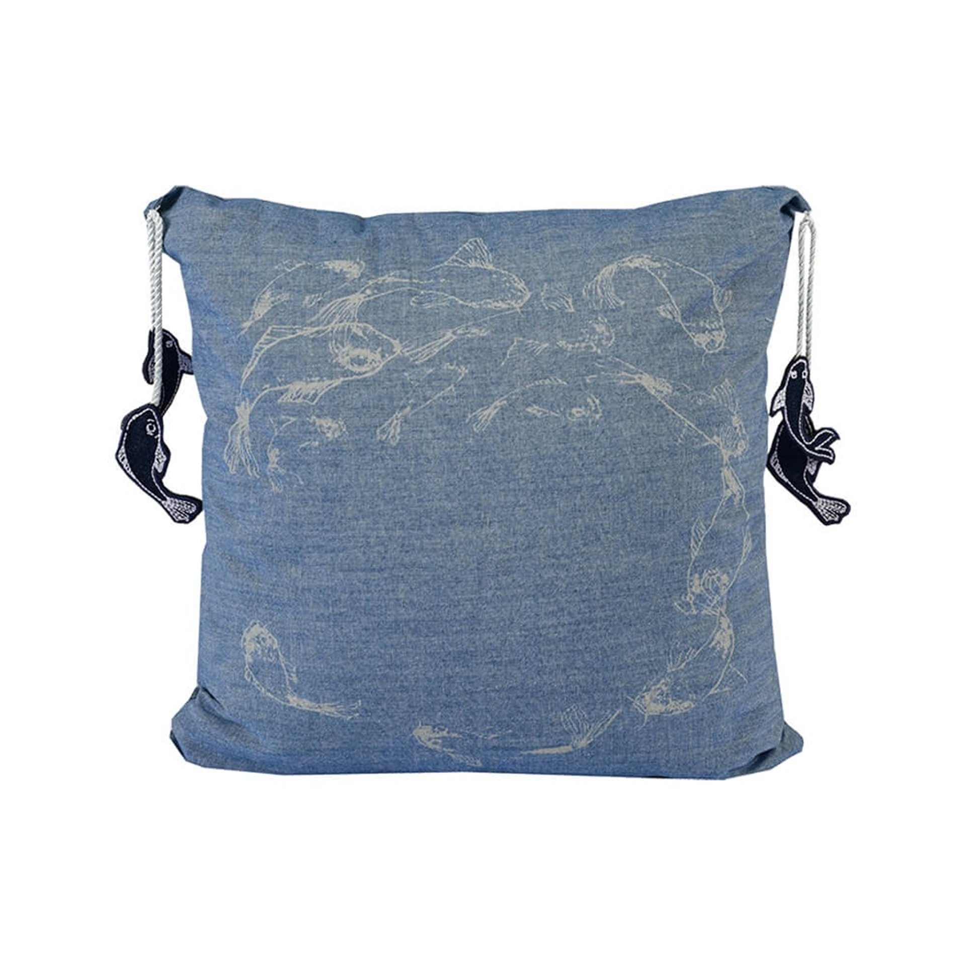 Koi Balık Denim Yastık 40x40 cm