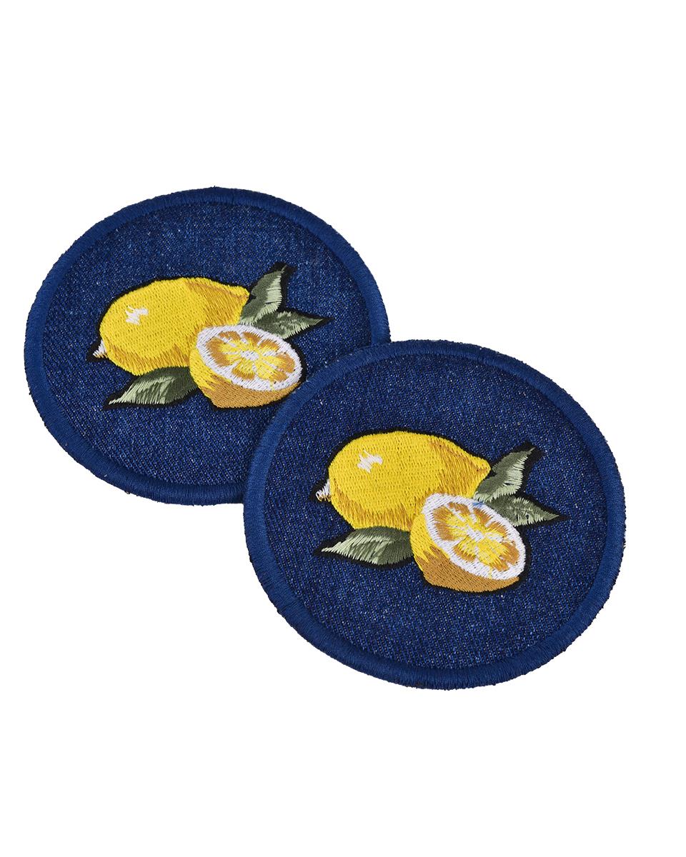 LİMON NAKIŞLI DENİM BARDAK ALTLIĞI