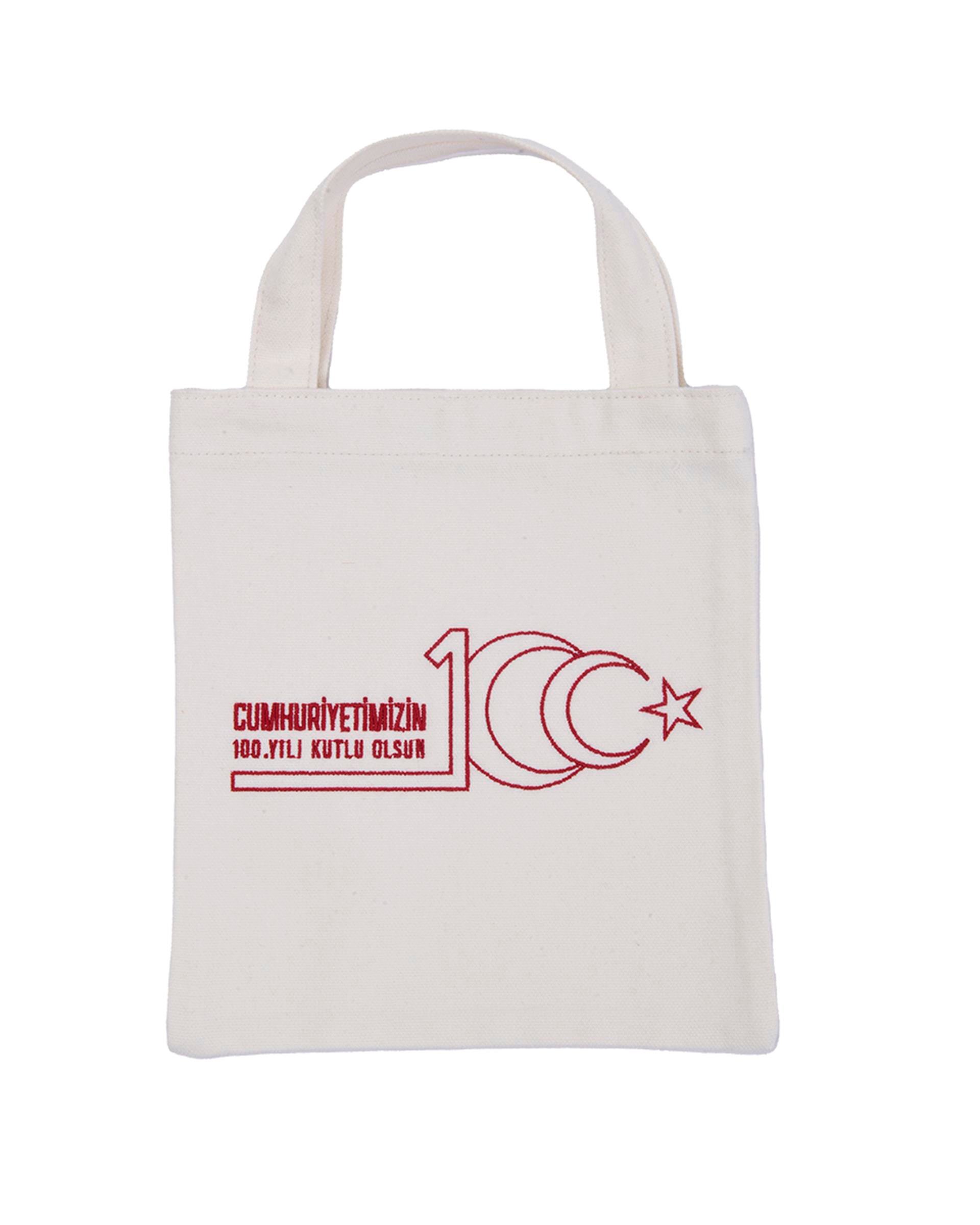 NATUREL BAYRAK NAKIŞLI 100.YIL KİTAP ÇANTASI