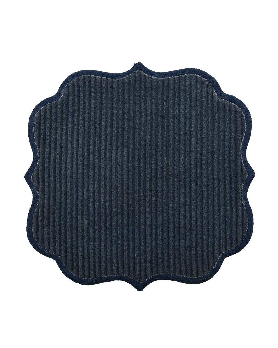 NAVY BLUE FİTİLLİ KADİFE BARDAK ALTLIĞI