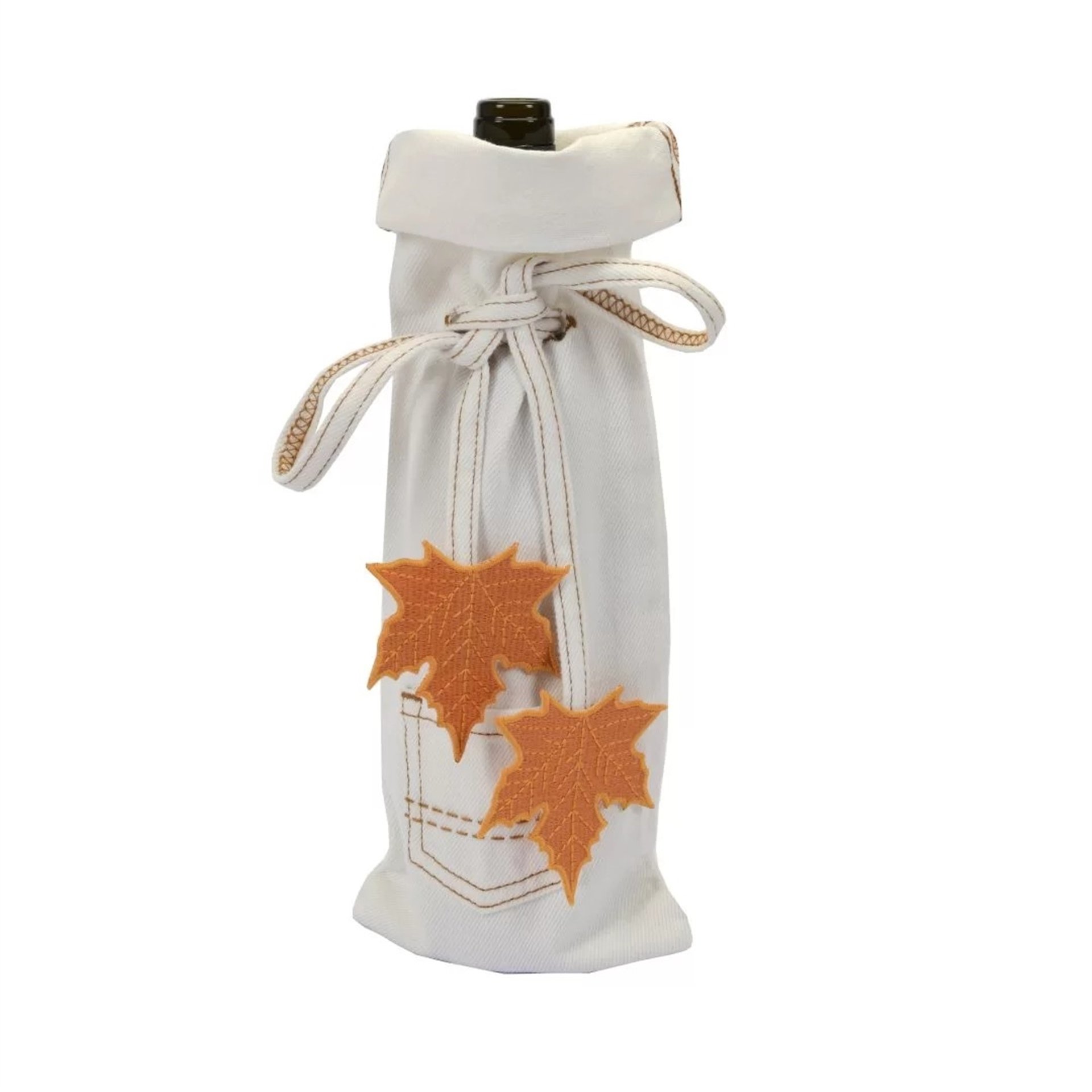 Sonbahar Temalı Beyaz Denim Şaraplık