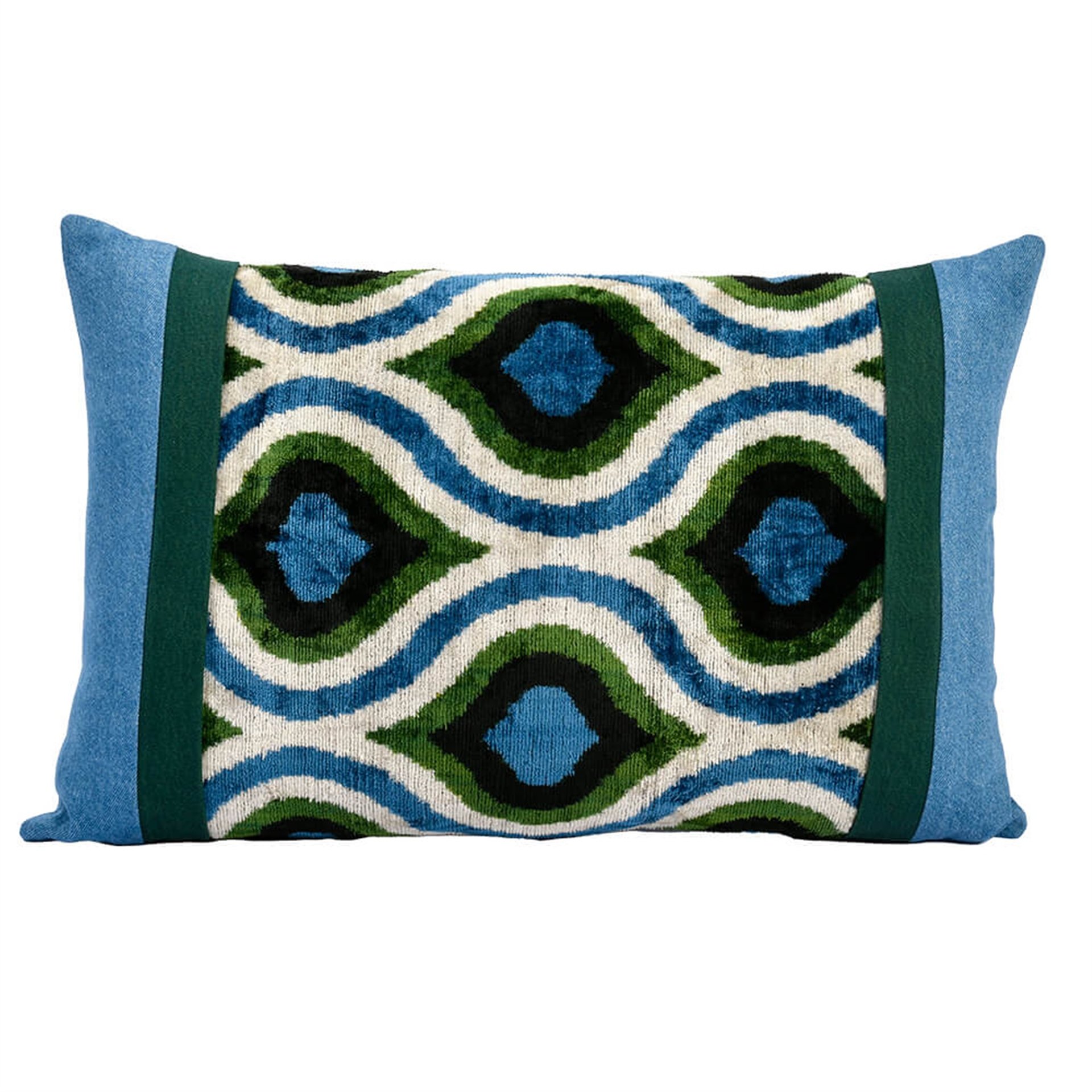Wavy Ikat Green Pillow